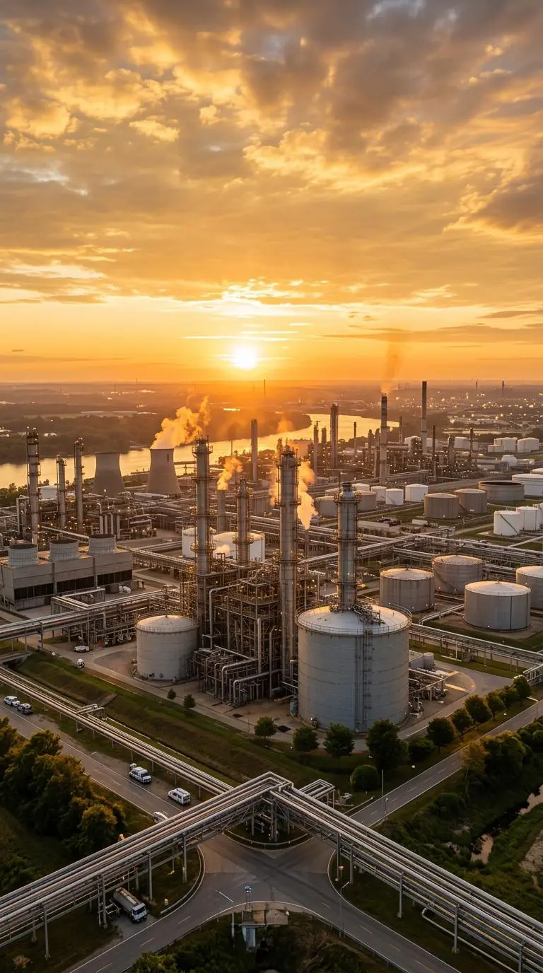 Industrial refinery processing facility